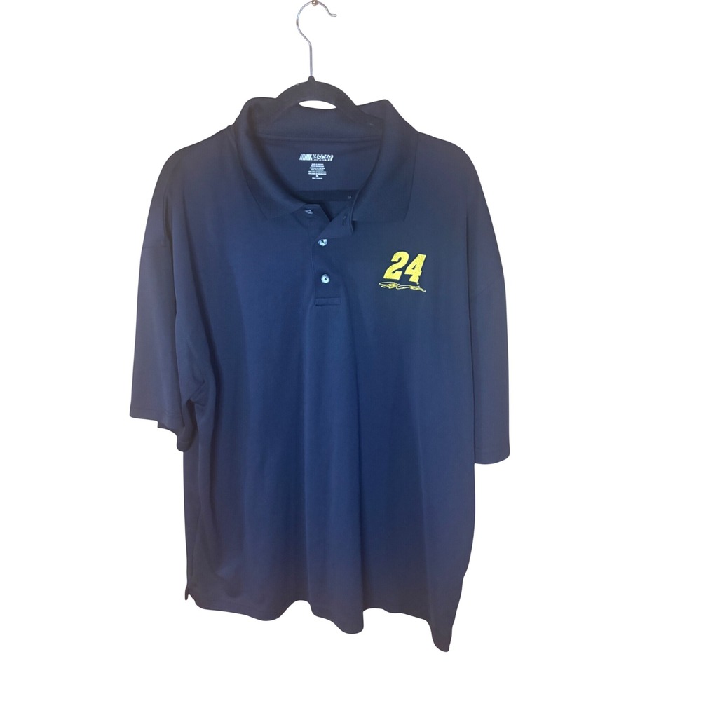 NASCAR Jeff Gordon 24 Polo Shirt Mens XL Black Short Sleeve Performance Racing